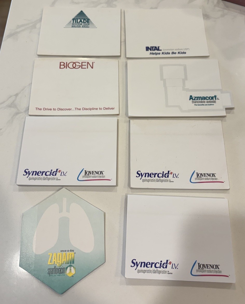 Drug Rep Pharma Swag Lot of Mixed Note Pads Lovenox Biogen Azmacort Intal Zagam