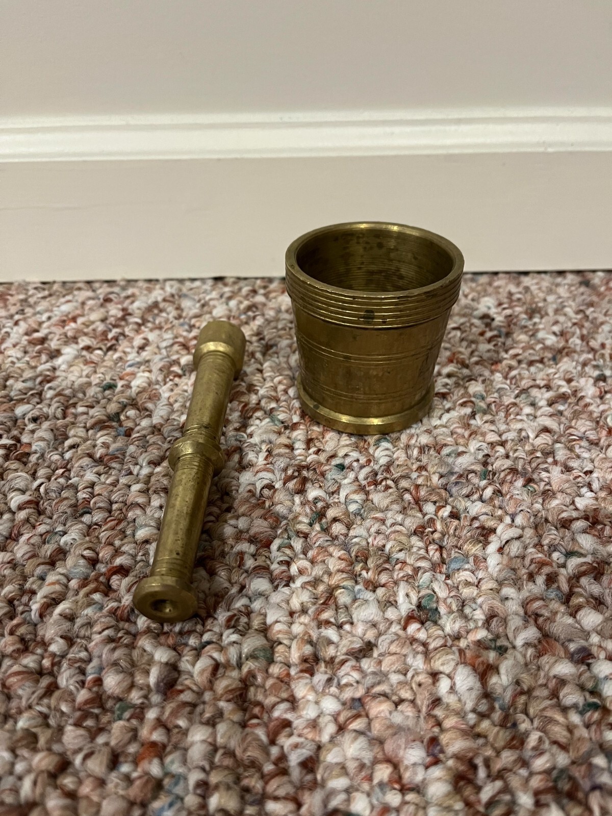 Vintage Brass Mortar and Pestle – Pre-Owned, Good Condition for Age