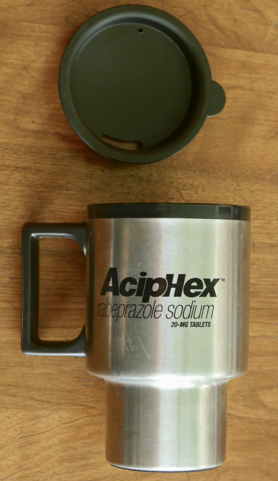 AcipHex Drug Rep Pharma Insulated Cup Mug Handle Lid Advertising Metal Plastic