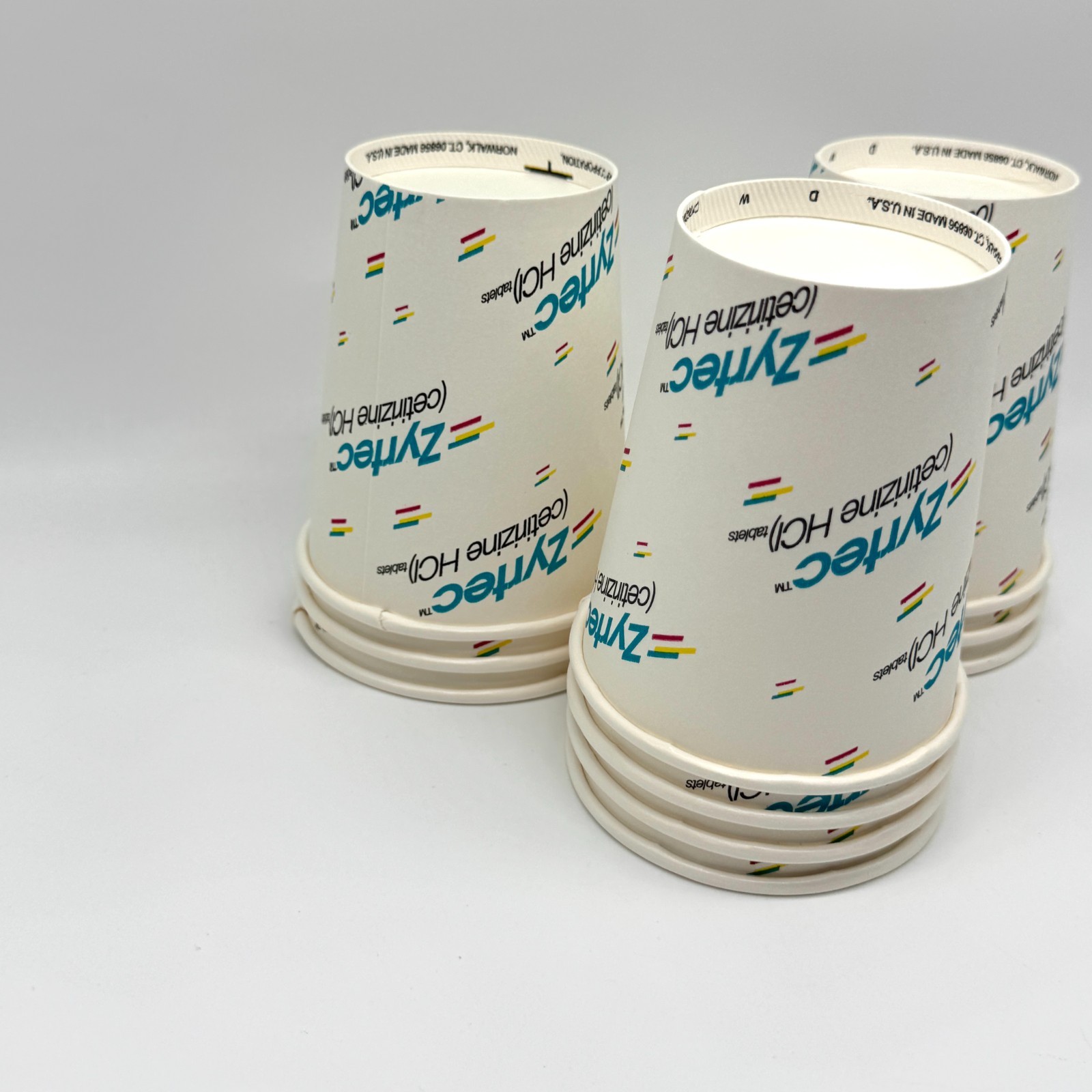 VTG Zyrtec Pfizer 90s Promo Paper Cups x10 Pharmaceutical Deadstock Unused