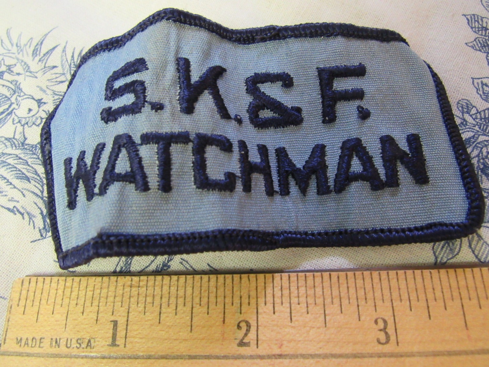 “Smith, Kline & French Pharma Company (S.K.& F.) Watchman” Embroidered Patch