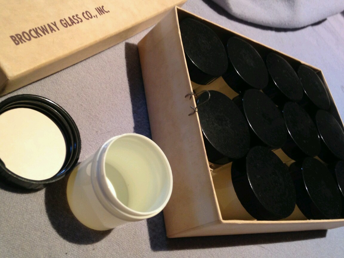 New 1 Dozen unused plastic medicine ointment jars with screw cap 1 oz. Vintage.