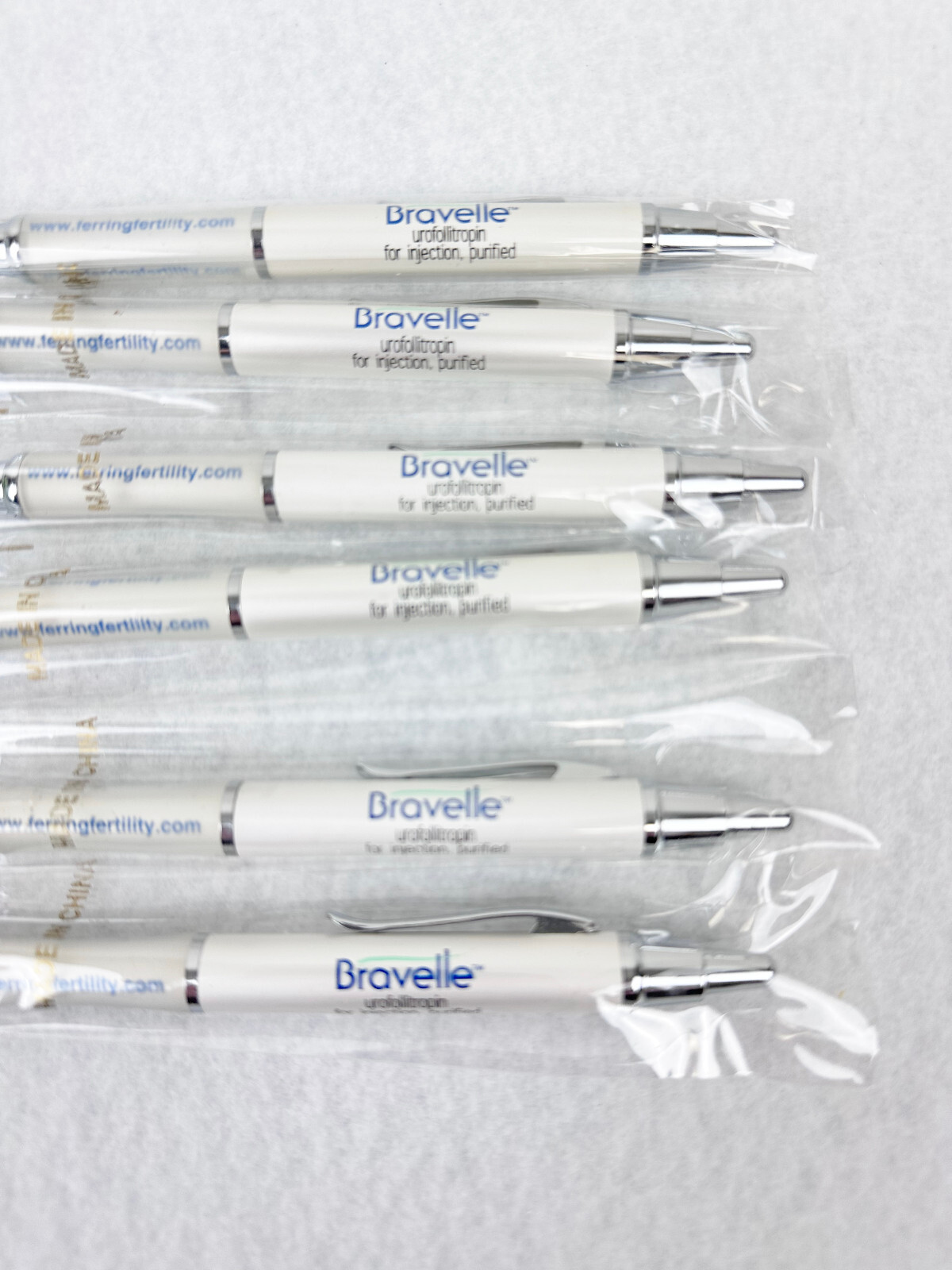 6 BRAVELLE PHARMACEUTICAL PENS – METAL – BRAND NEW