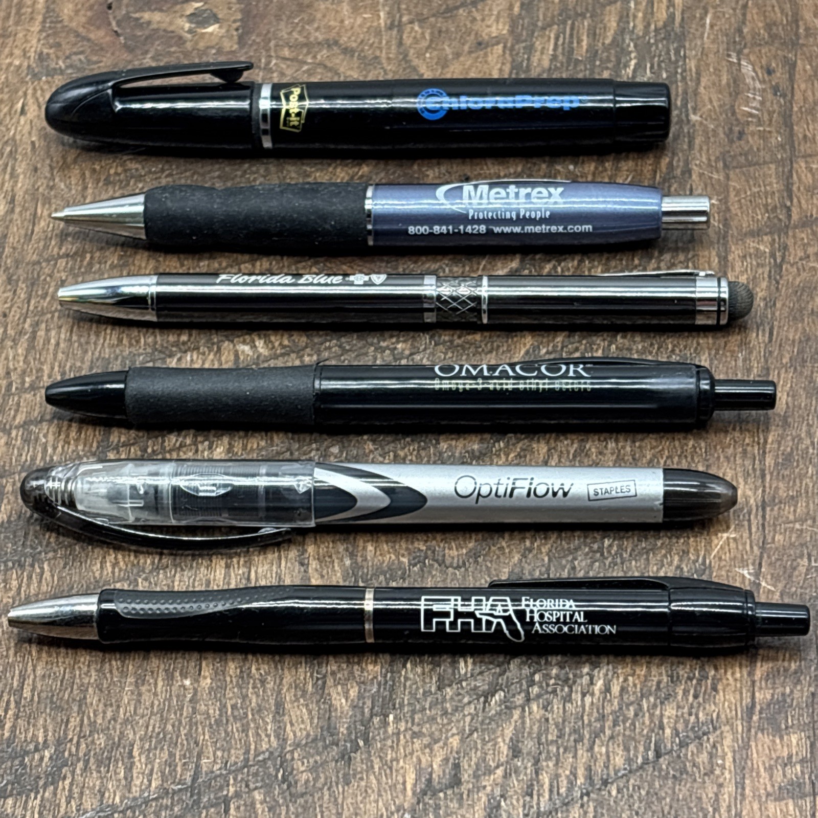 Lot 6 Pharmaceutical Drug Rep Pens Medical, Collectibles, Heavy Metal, Plastic