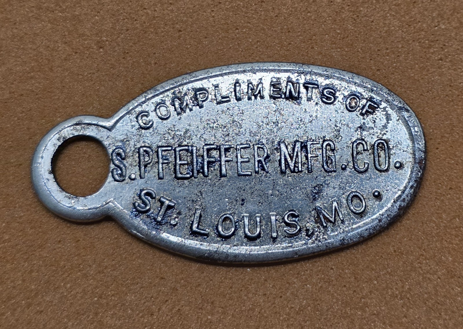 1935 PFEIFFER MANUFACTURING pharmaceuticals St.Louis, Mo. Golden Jubilee Key Fob
