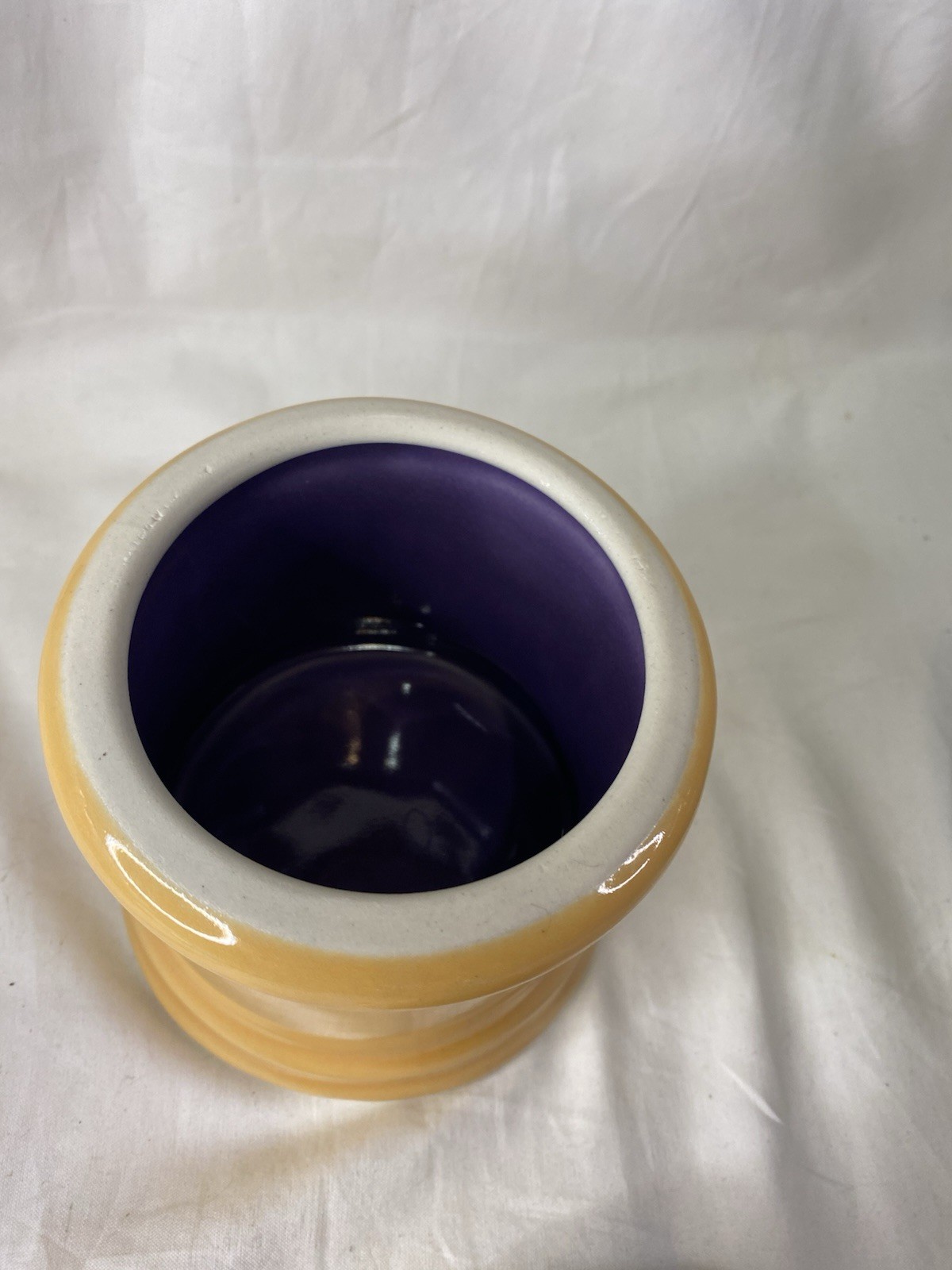 Vtg GLUCOPHAGE XR Pharmaceutical Advertisement Yellow Lidded Urn Apothecary Jar