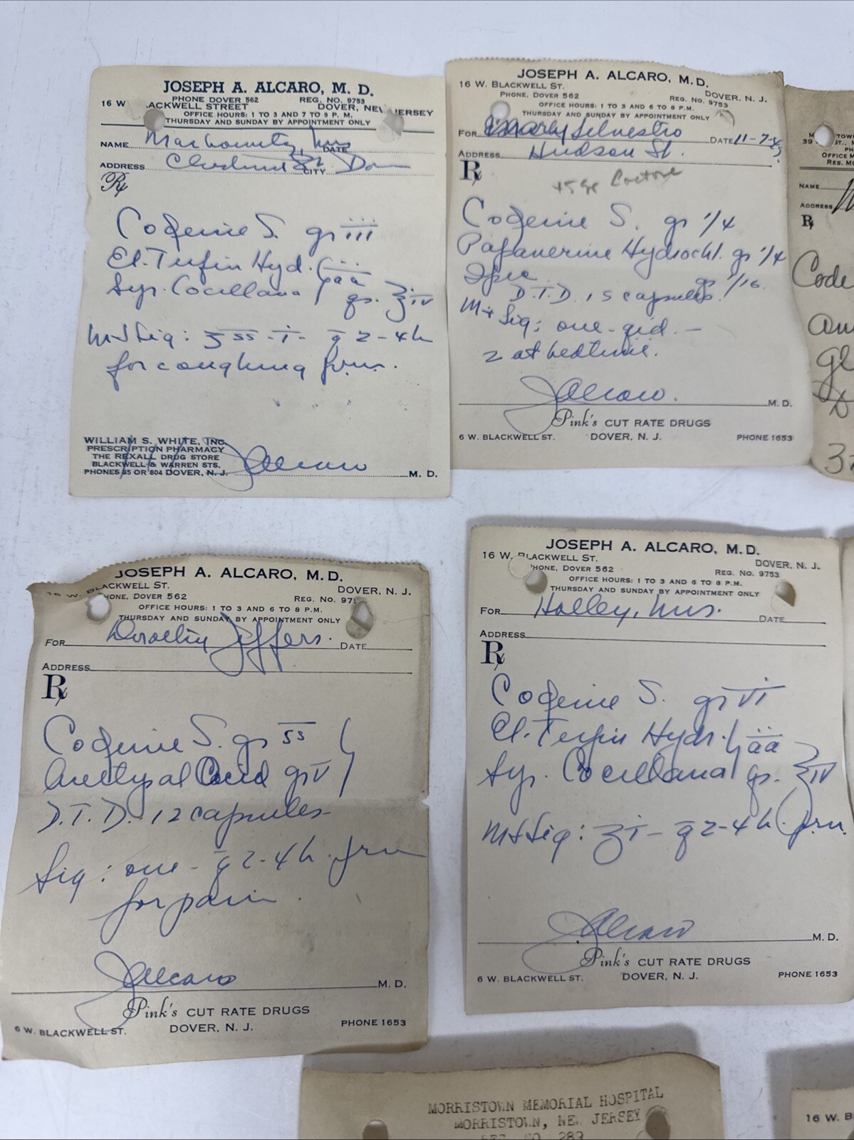 1940’s 1943 Lot of 10 Medical Prescriptions Script Pharmaceutical Dr Ephemera