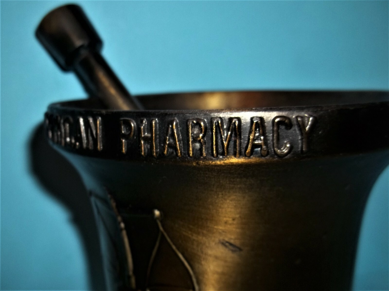 Schering Bronze Mortar & Pestle Andrew Craigle Apothecary~5”Tall~Pharmacist Gift