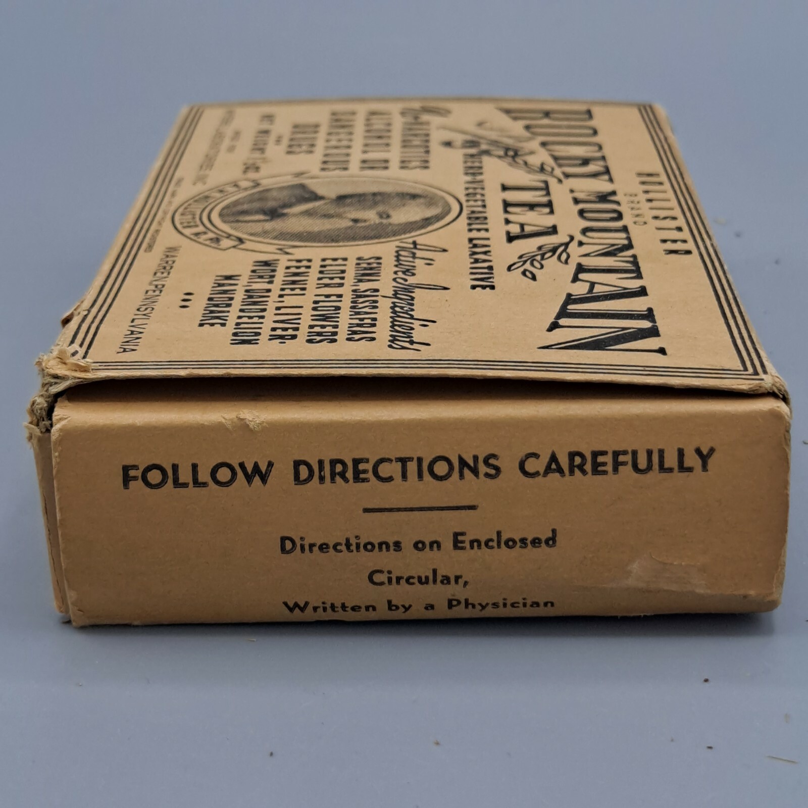 RARE Hollister Brand Rocky Mountain Tea Vegetable Laxative Antique Collectible