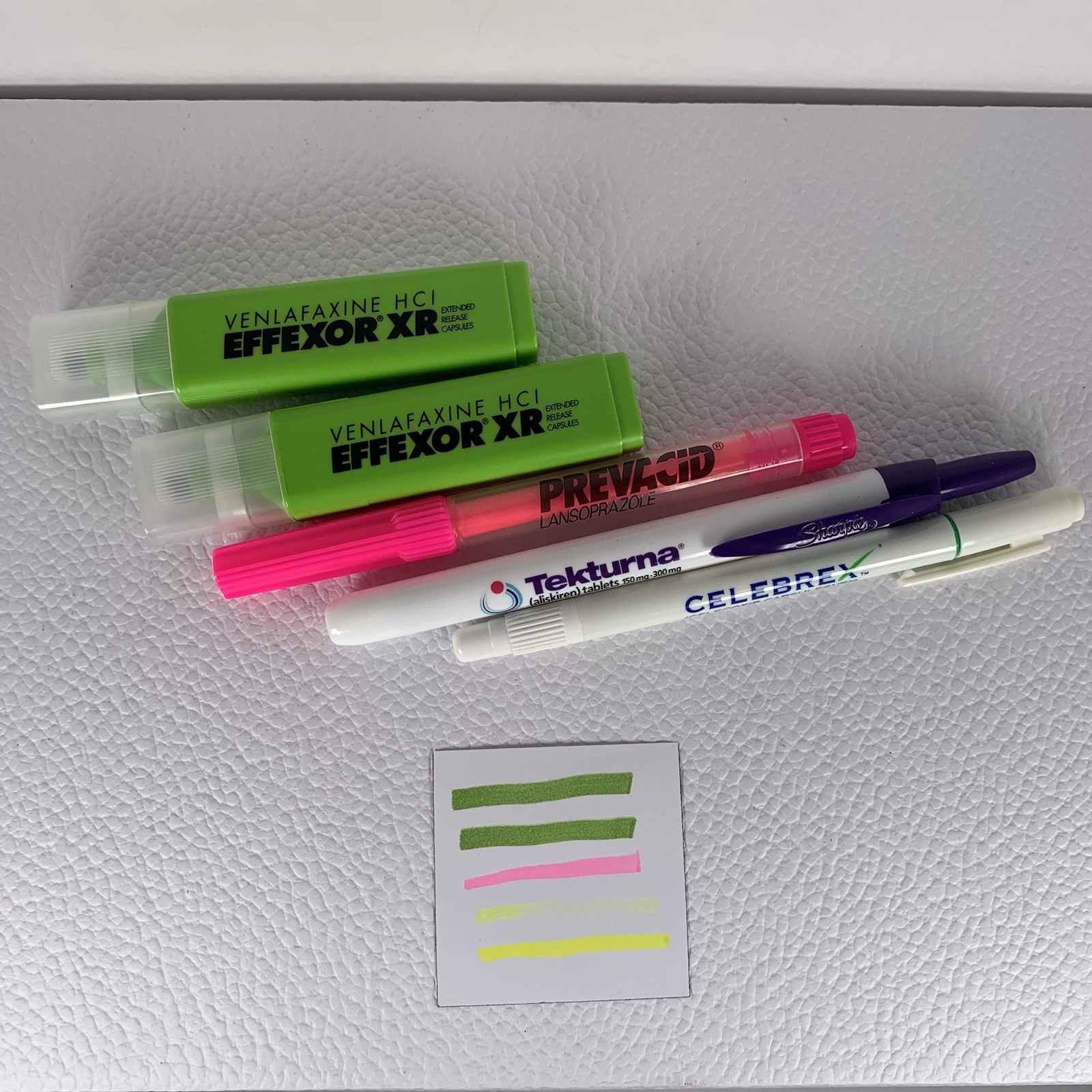 Effexor XR Pharmaceutical Drug Rep Highlighter Lot Pen Prevacid Original Owner ￼