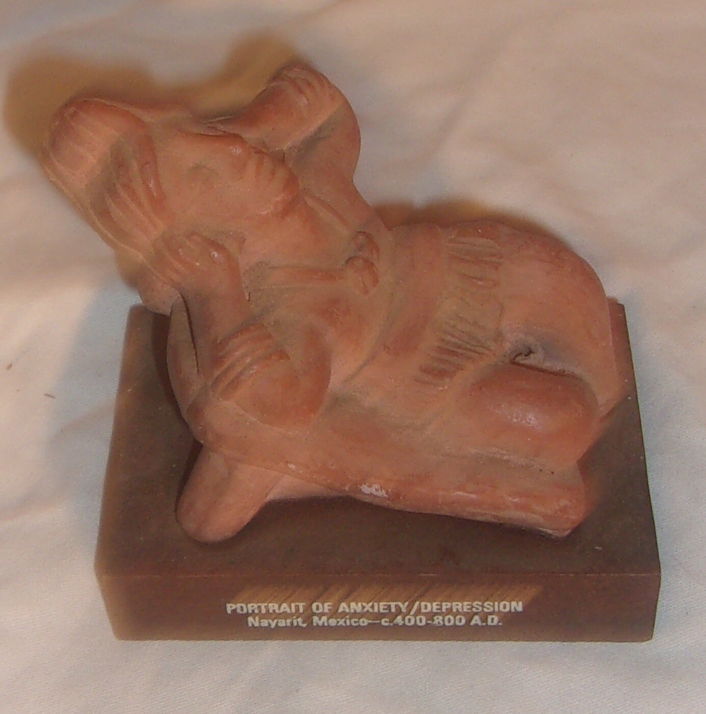 ETRAFON PORTRAIT OF DEPRESSION / ANXIETY TERRACOTA FIGURE IN GOOD CONDITION