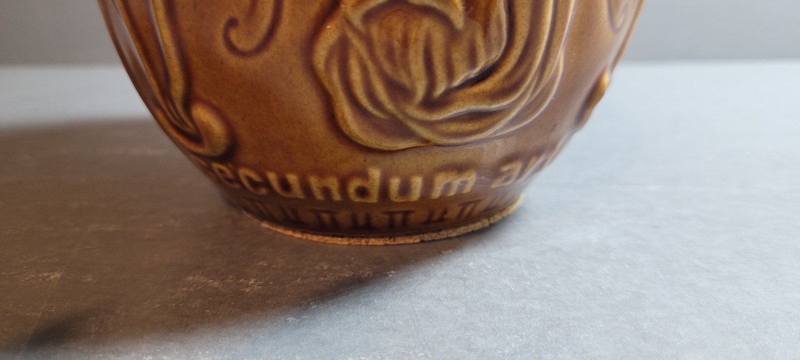VTG Schering McCoy Ceramic Rx Apothecary Jar Vase Maimonides Secundum Artem 5″T
