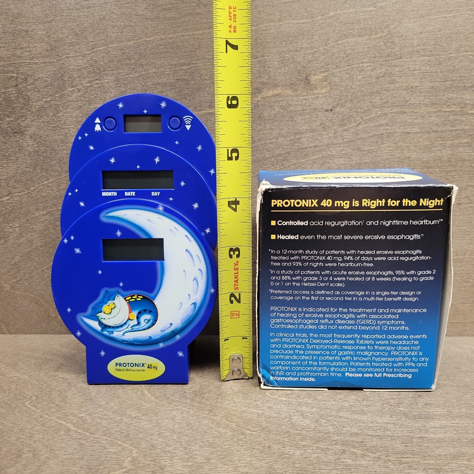 Protonix Drug Promo 3-tier Clock Alarm Drug Rep Pharmaceutical Tested – Working!