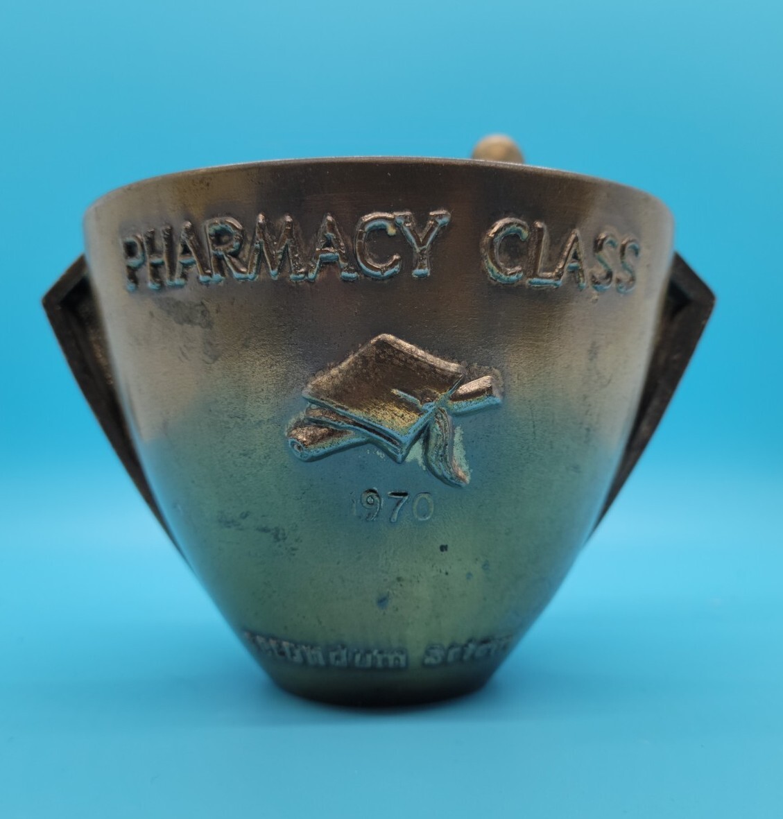 Vintage Pharmacy Class 1970 Mortar & Pestle Rx Secundum Artem Schering
