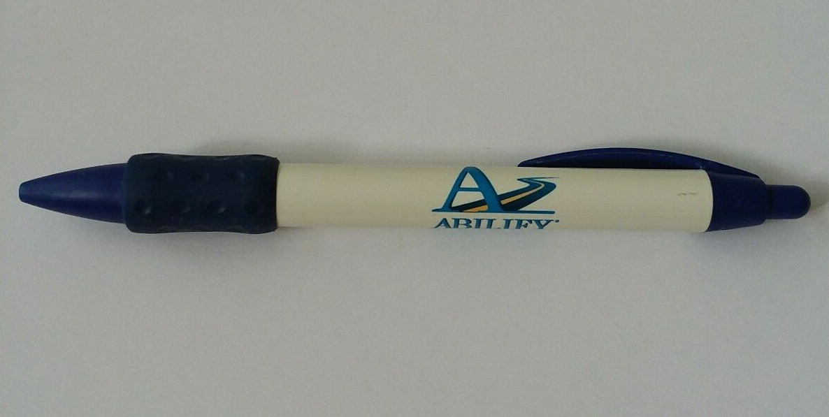 ABILIFY (5″ X 1/2″) Pharmaceutical DRUG REP CLIP ON CLICK PEN WITH FINGER GUARD