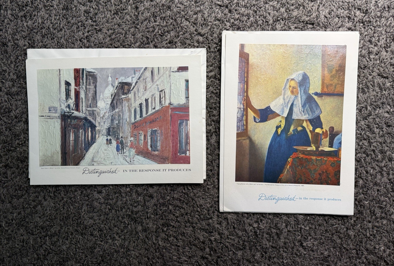 Vintage Pfizer Renese Medical Art Print Brochure Lot Vermeer Utillo 1963 2pc