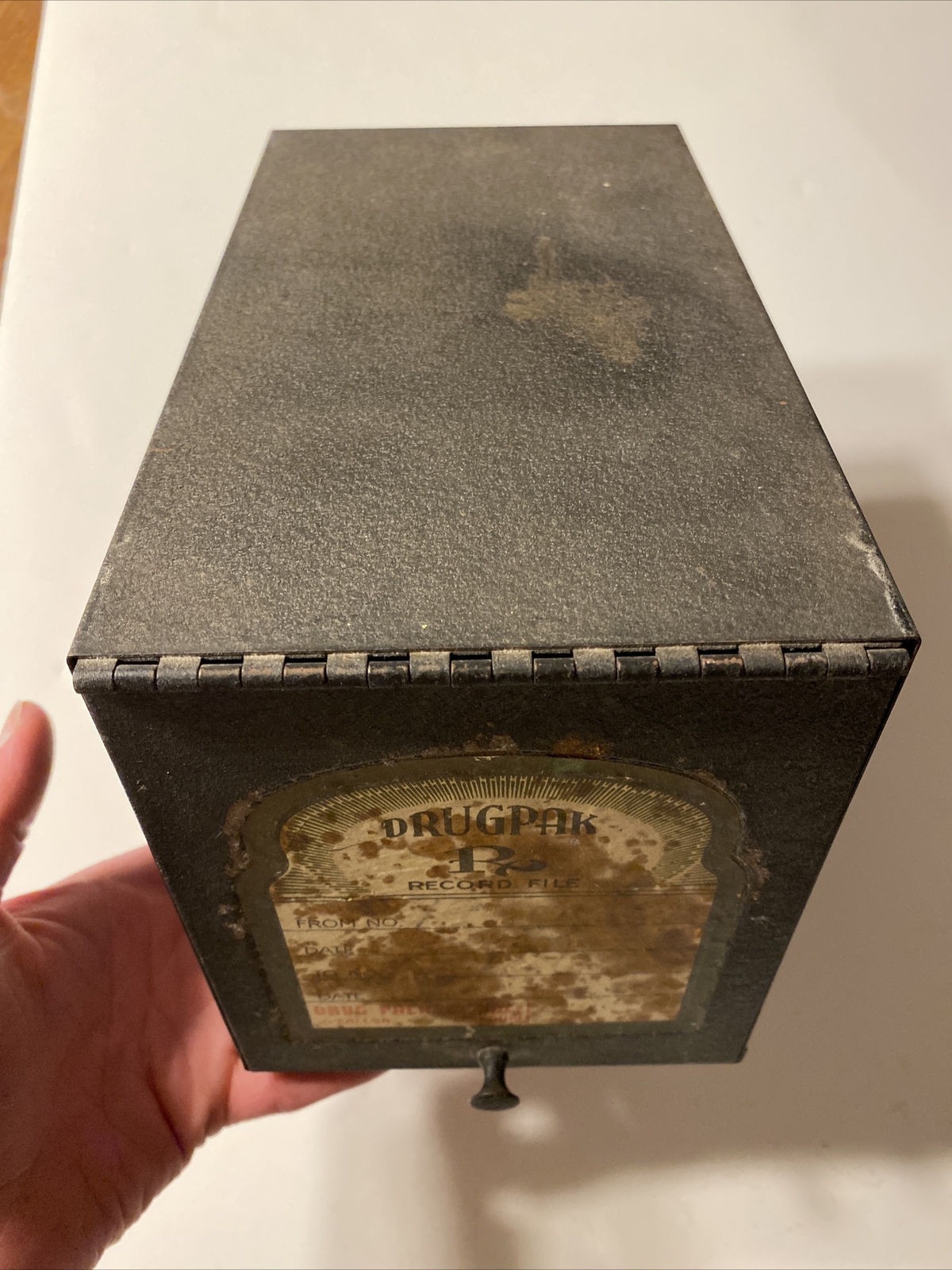 Vintage Pharmacy Prescription File Record Box Drugpak 1950s Decor Apothecary T1