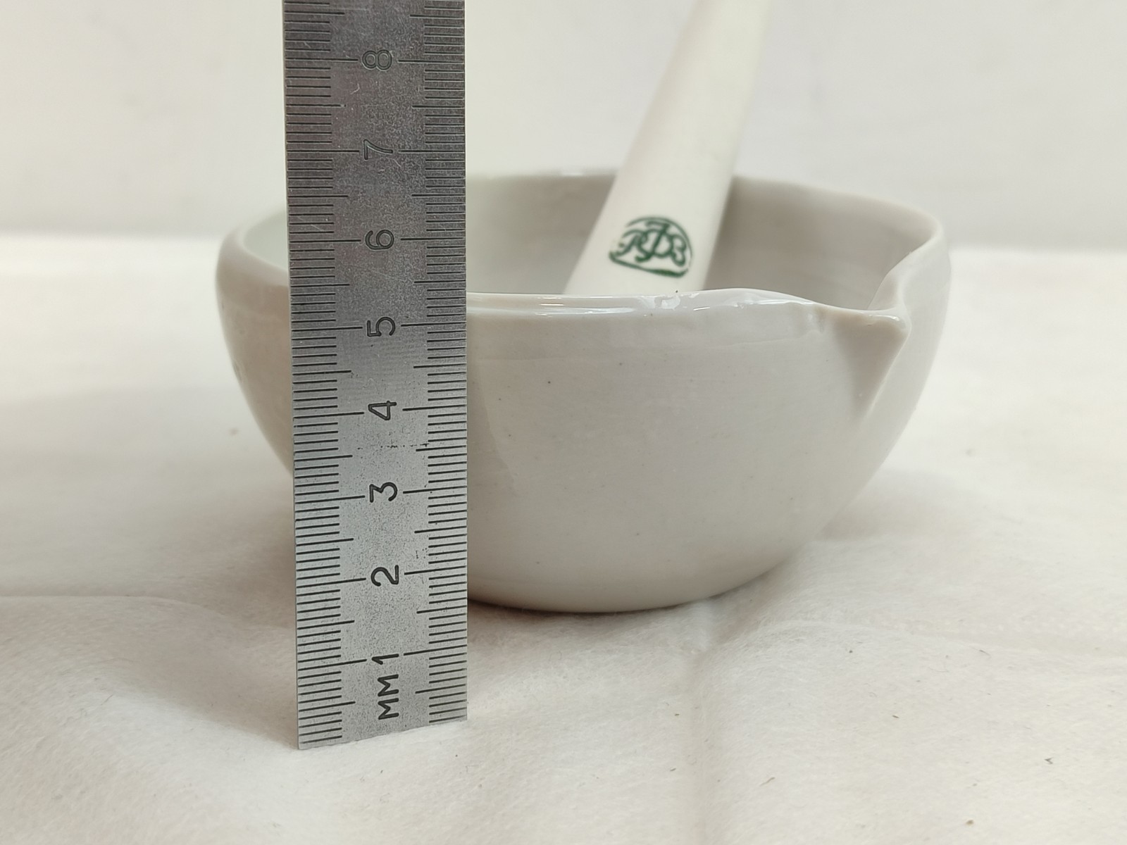 Antique New Porcelain Mortar Pestle Ceramic Apothecary Spice Herbs Grinder USSR