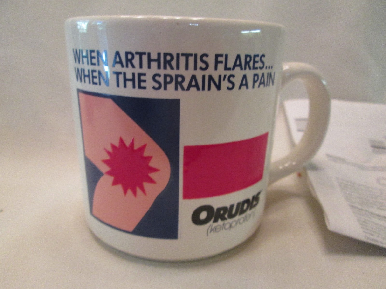 1980s Orudis Arthritis Pain Medical Coffee Mug Cup Magic Changes Design