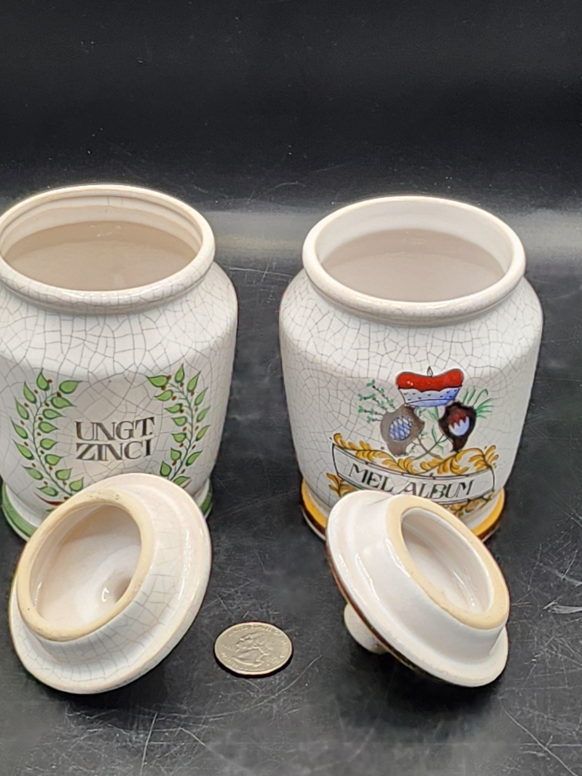 Vintage Set Of 2 Apothecary Jars. West Germany. Allen Ausston Herr.