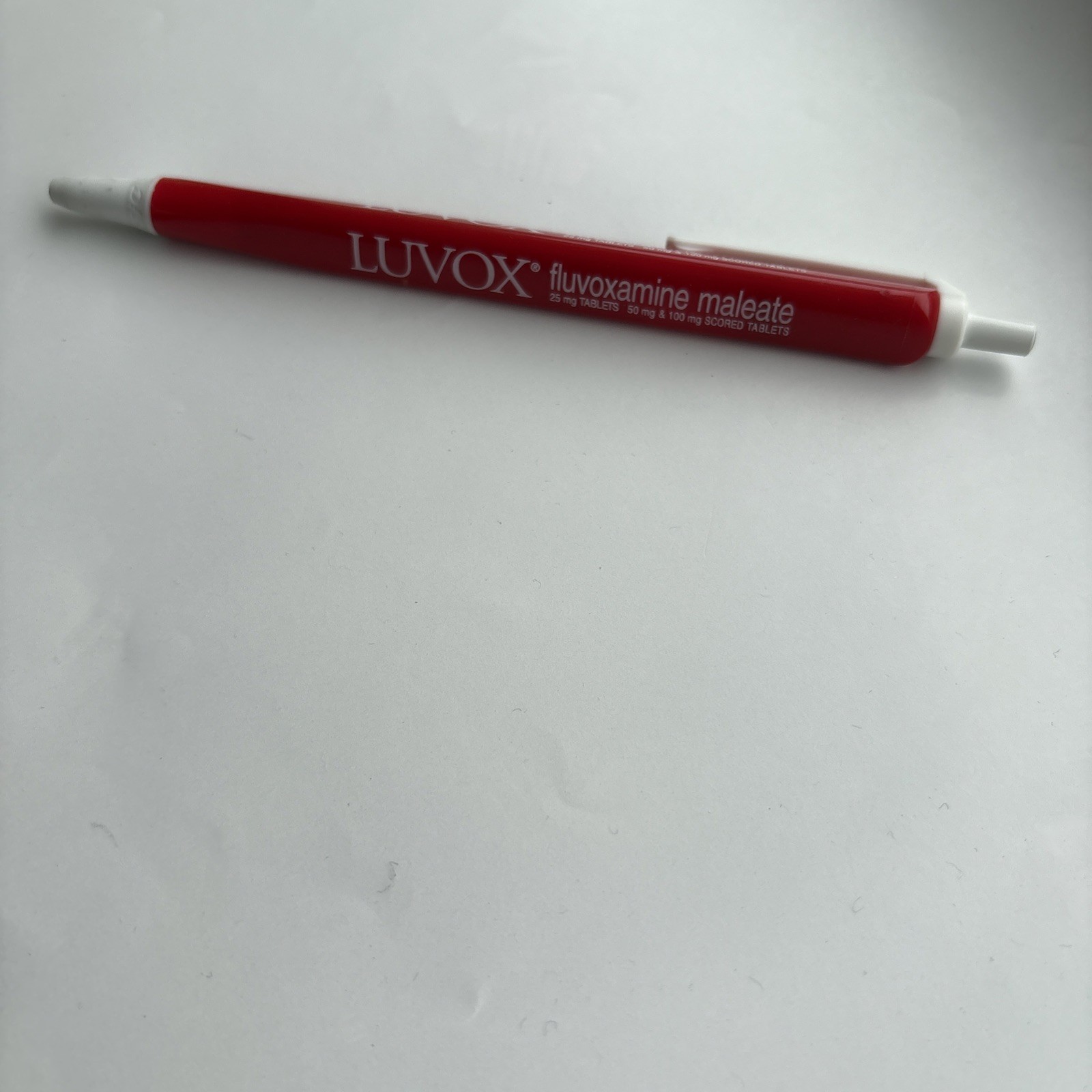 VTG Ballpoint LUVOX Pharma Promo Advertising Triangular Pen Red