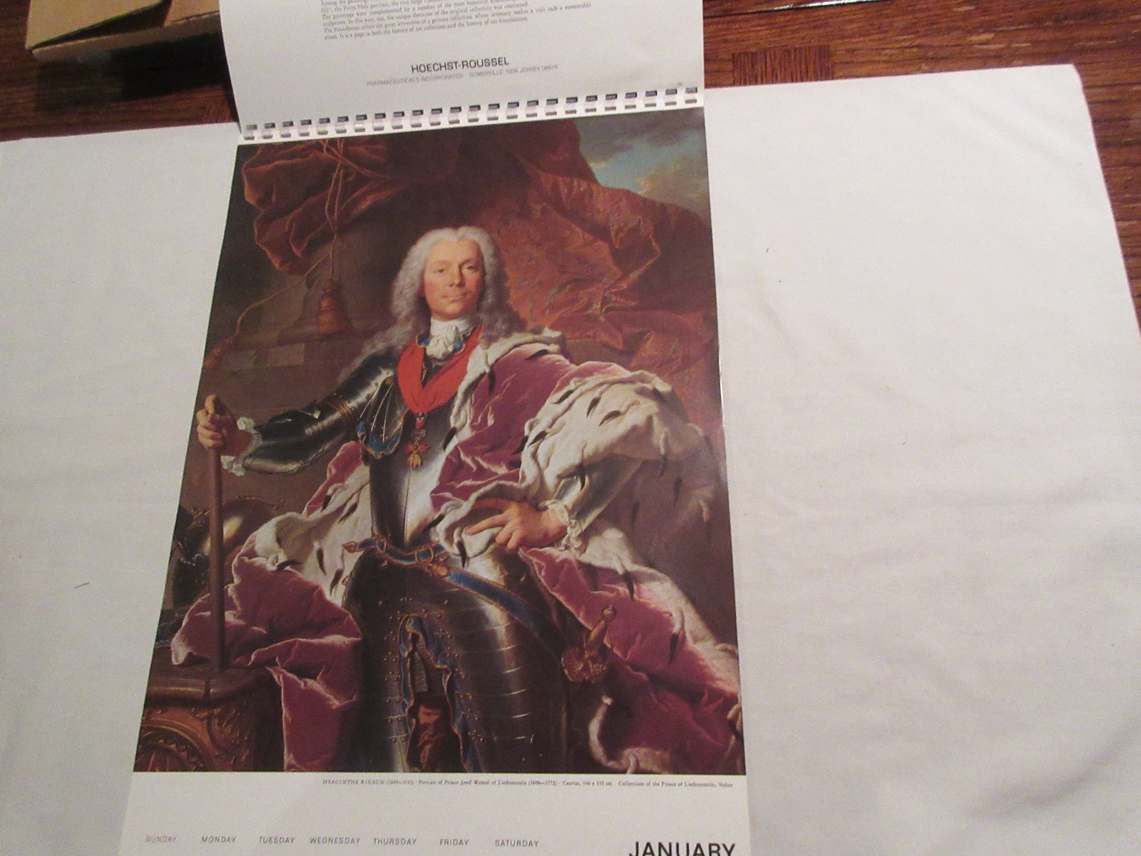 Rx , Hoechst-Roussel Pharmaceuticals Inc . ,1976 Calendar , 18 1/2″ X 11 1/2″