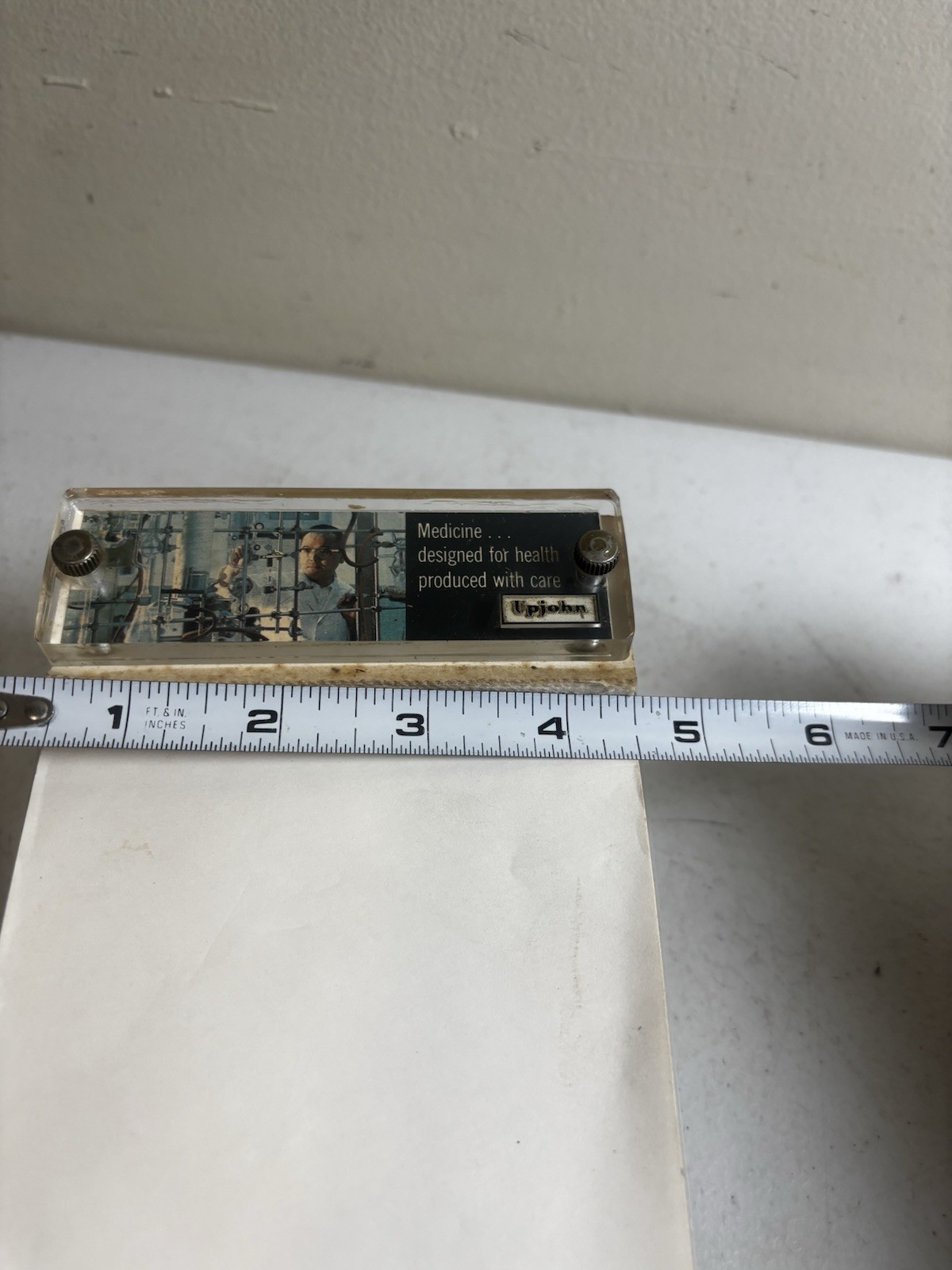 Vintage Doctors Medical Note Pad & Holder Drug Advertisement Upjohn Refillable