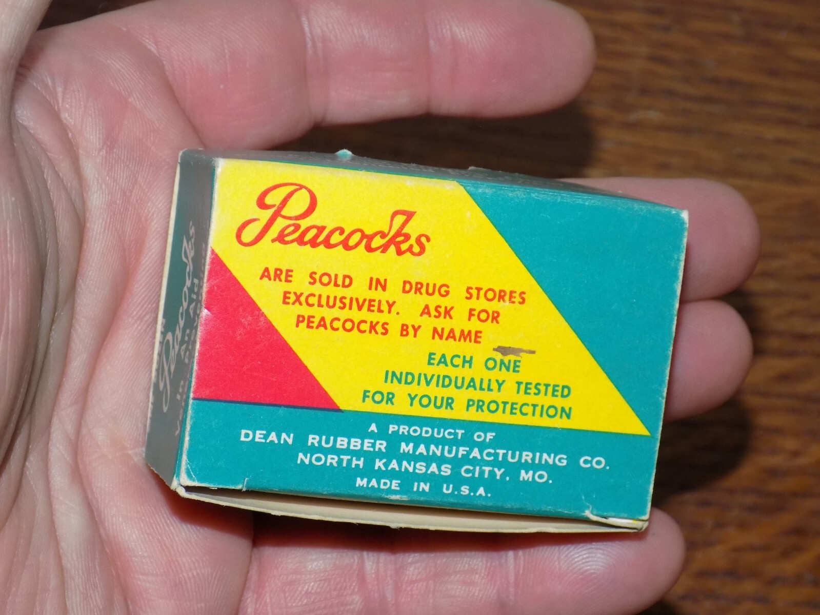 Vintage Peacocks Cardboard Box of Unused Condoms