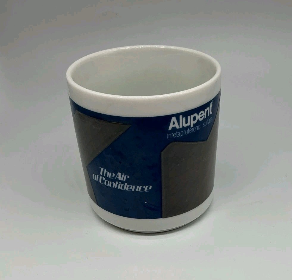 Alupent Heat‑Change Mug – Vintage Pharma Promo – Color‑Changing Ceramic – 12 oz