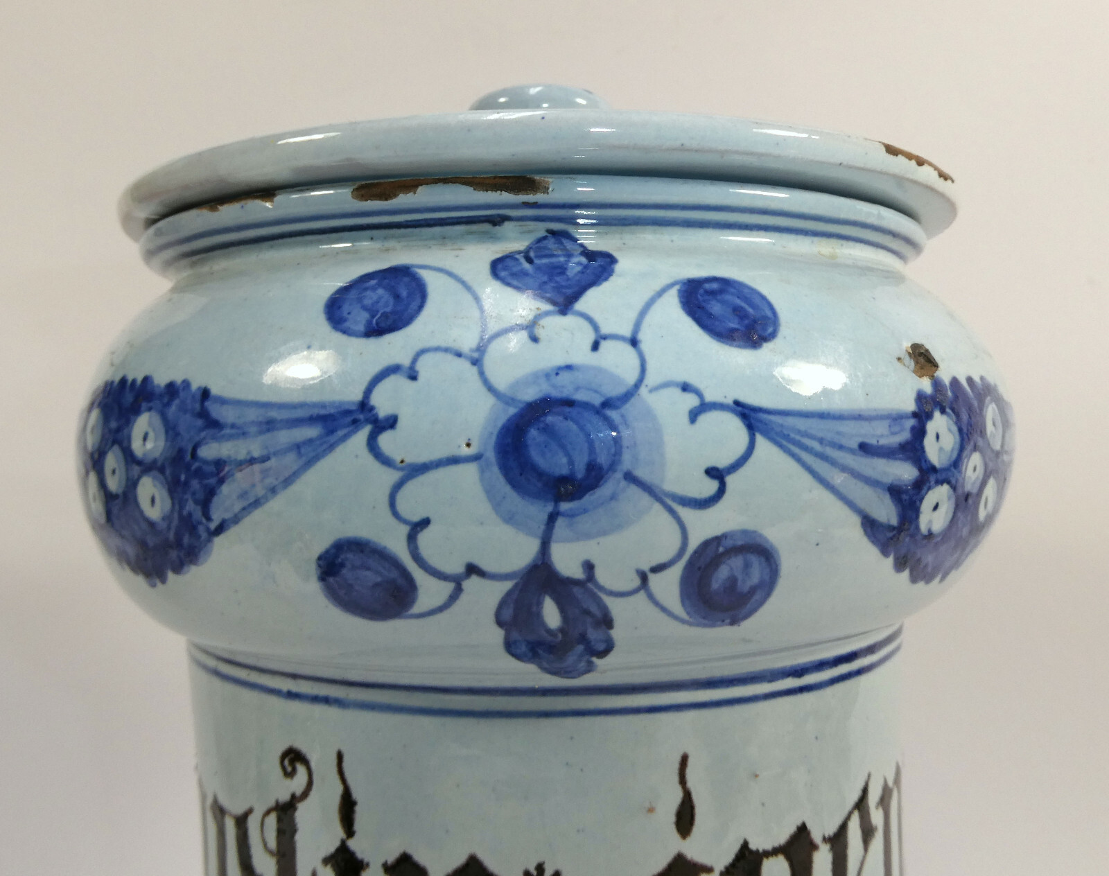 Faience Pharmacy Vessel Early 19th Century A-9