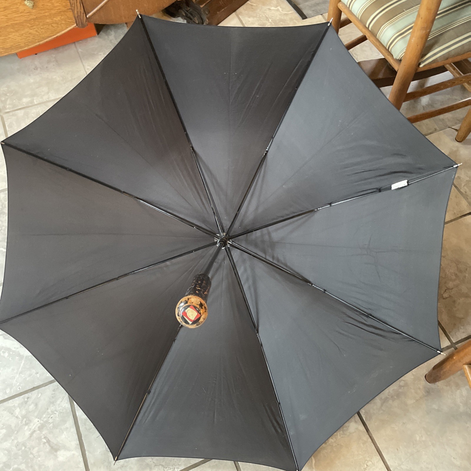 RARE DRUG REP Vintage Black Rainmaker UMBRELLA Astelin Nasal Spray Advertisement