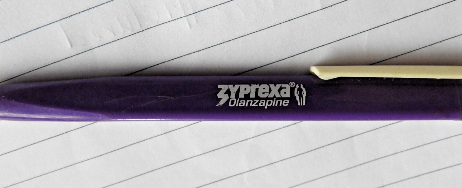 Zyprexa Drug Rep Advertising Pharmaceuticals Purple 3 sided Pen Pharma Works BIC