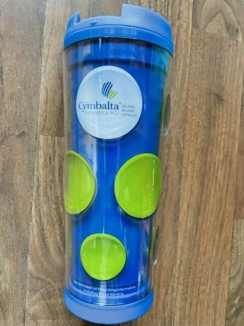 Vintage Drug Rep Plastic Travel Mug CYMBALTA Pharmaceutical Thermal Coffee To Go
