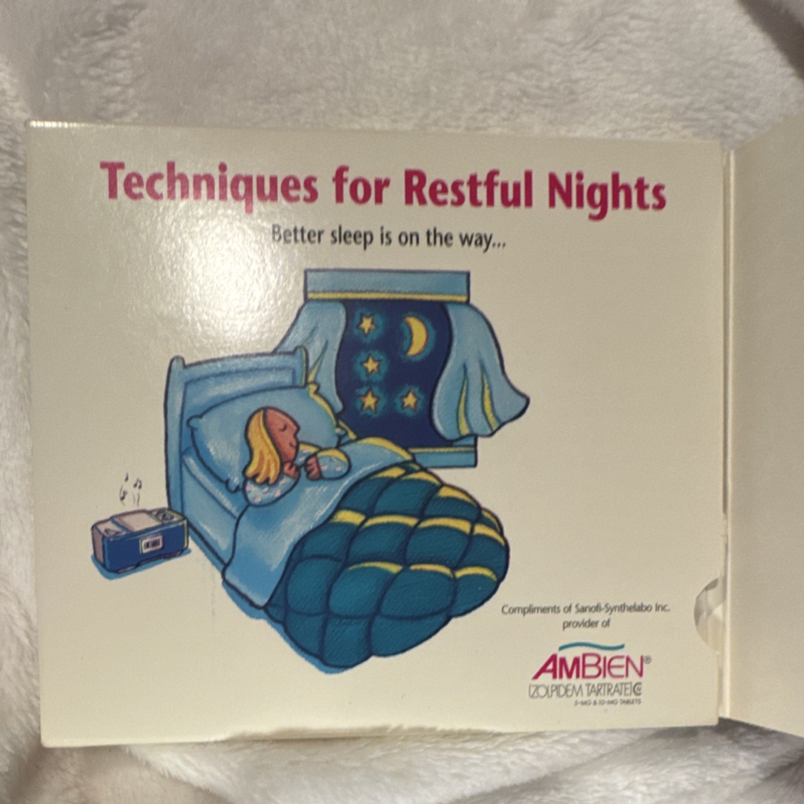 Sanofi-Synthelabo Ambien Techniques CD 2003 Pharmaceutical Collectible Brochure