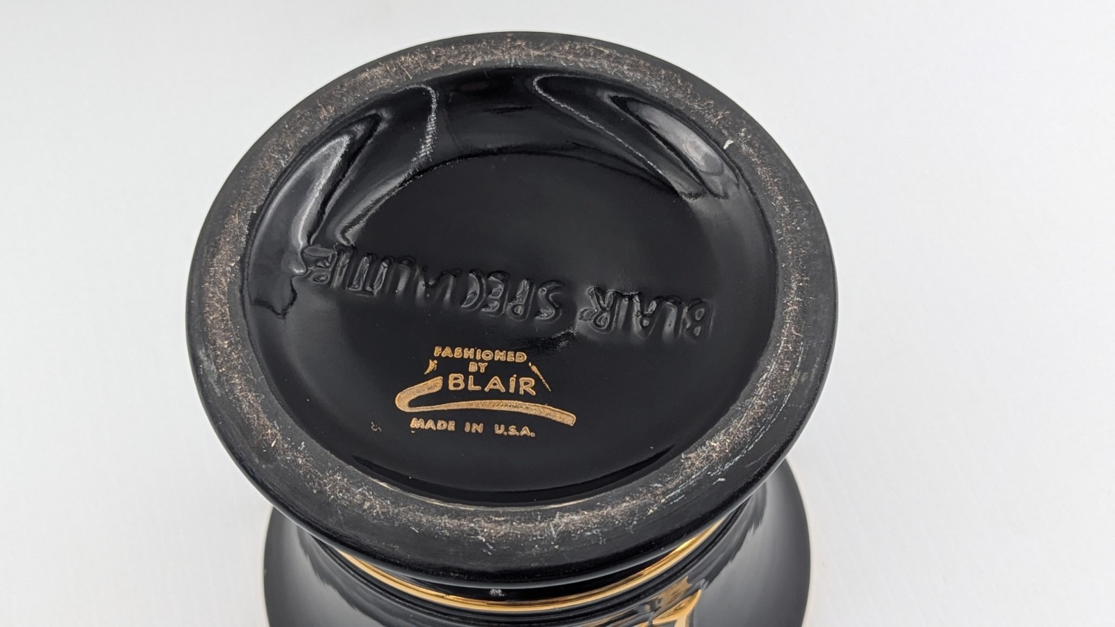 Vintage Pharmacy Mortar “Fashioned by Blair” 1950s Black Large 6″ – No Pestle