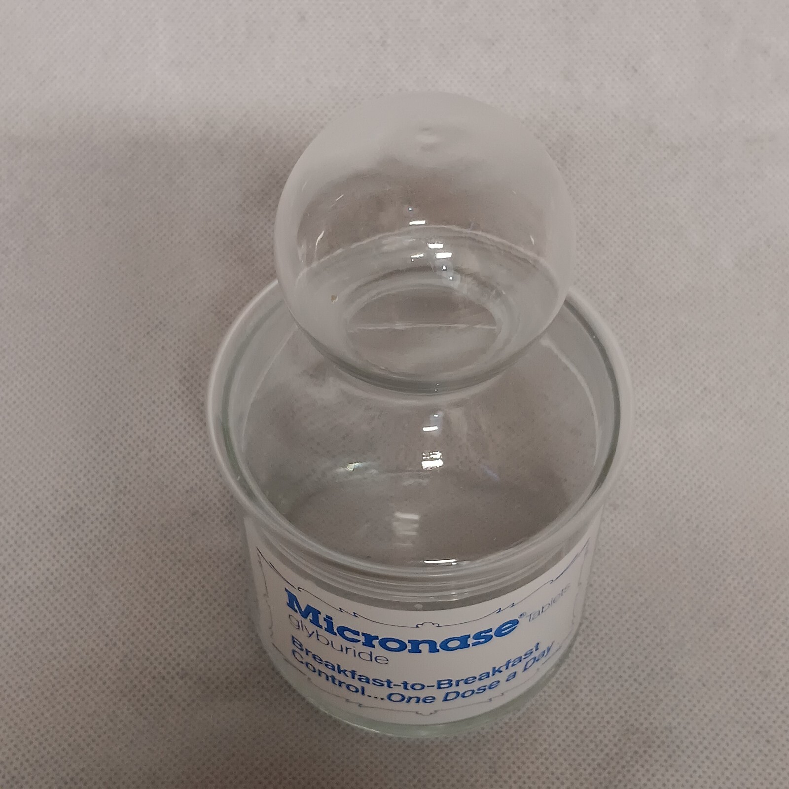 Micronase Drug Rep Pharmaceutical Advertising Apothecary Jar With Lid Glass