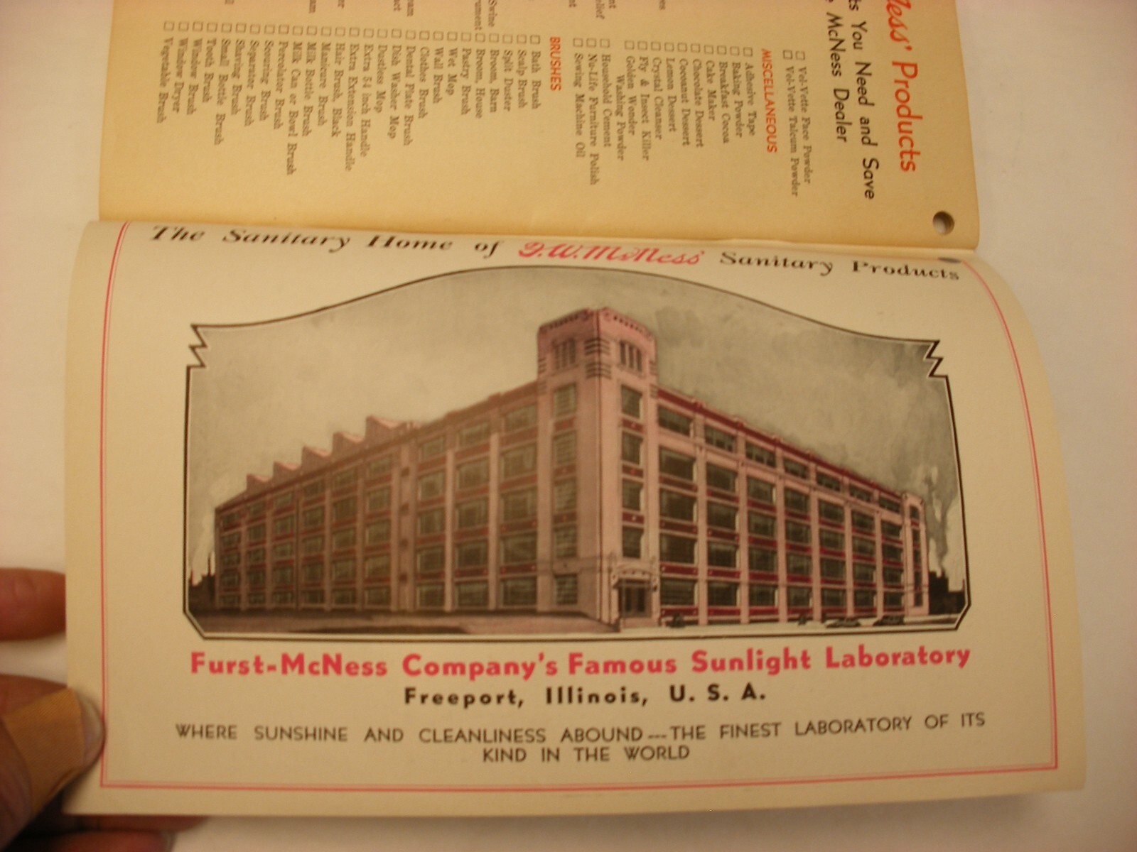 Vtg 1933 F. W. McNess Co. Freeport IL Pharmacy Medical Cure Cookbook