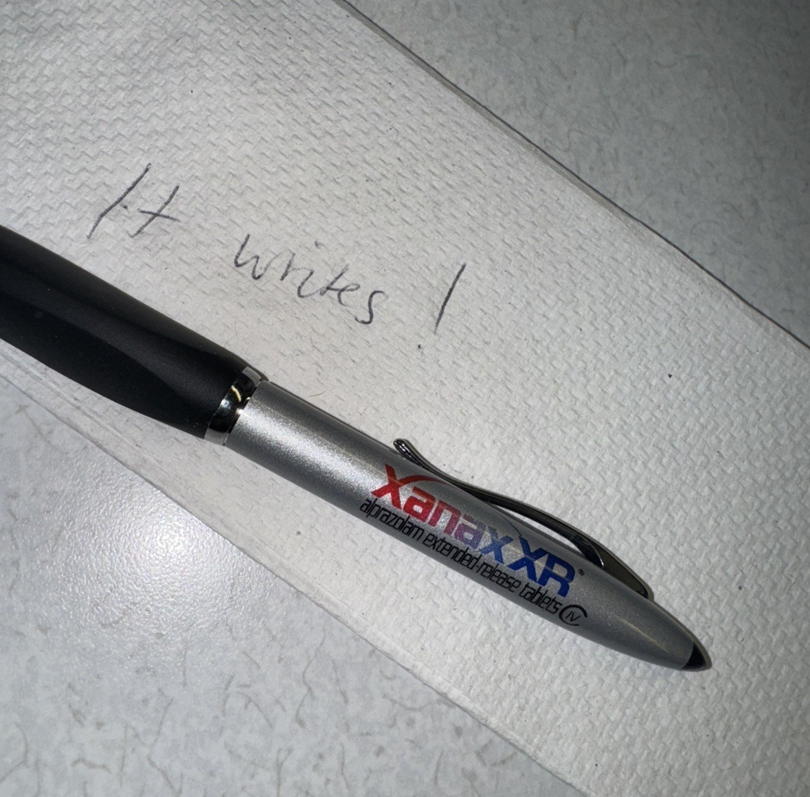 XANAX XR Alprazolam PEN: Silver- Metal – Ball Point-Pharmaceutical Promo