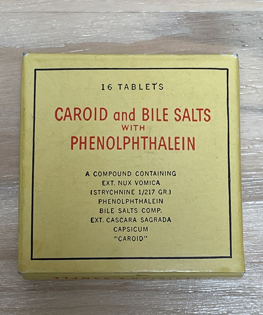 Antique Medicine Caroid and Bile Salts Medical Pharmaceutical Box