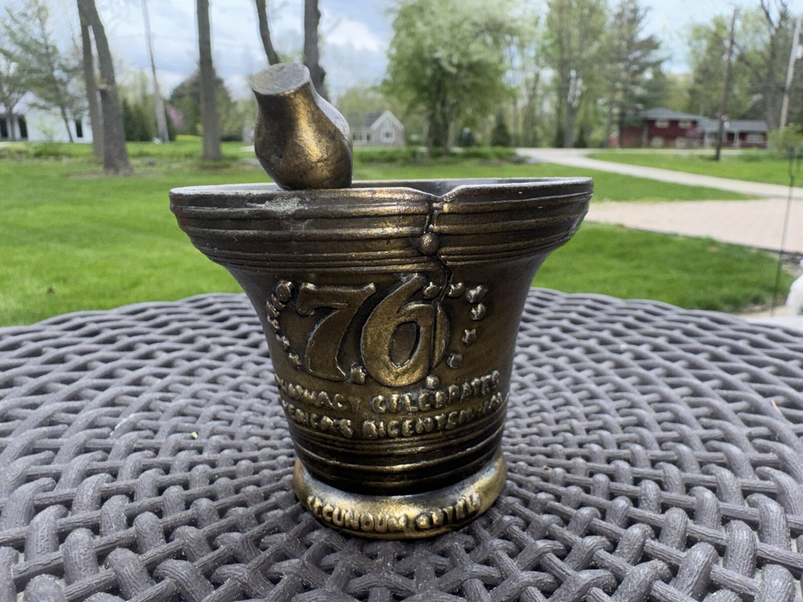 MORTAR & PESTLE PHARMACY CELEBRATES 76 BiCENTENNIAL Brass Bronze SECUNDUM ARTEM