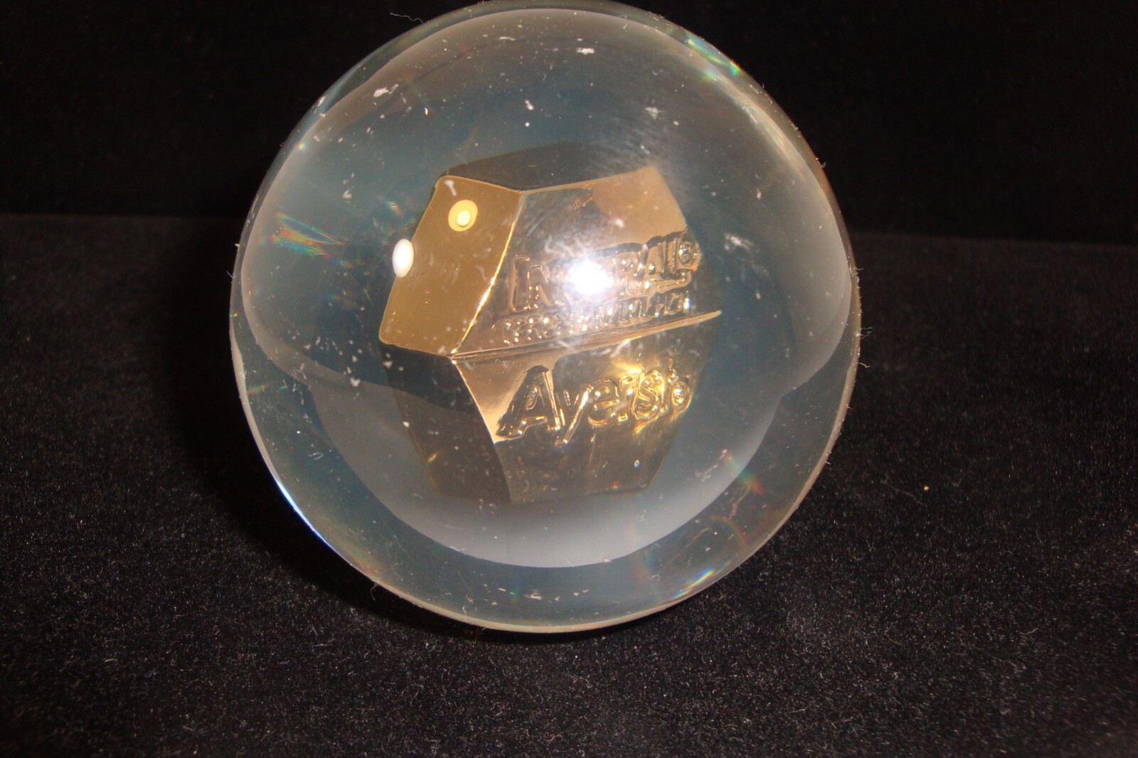 Inderal Ayerst prescription paperweight acrylic used 3 inch diameter
