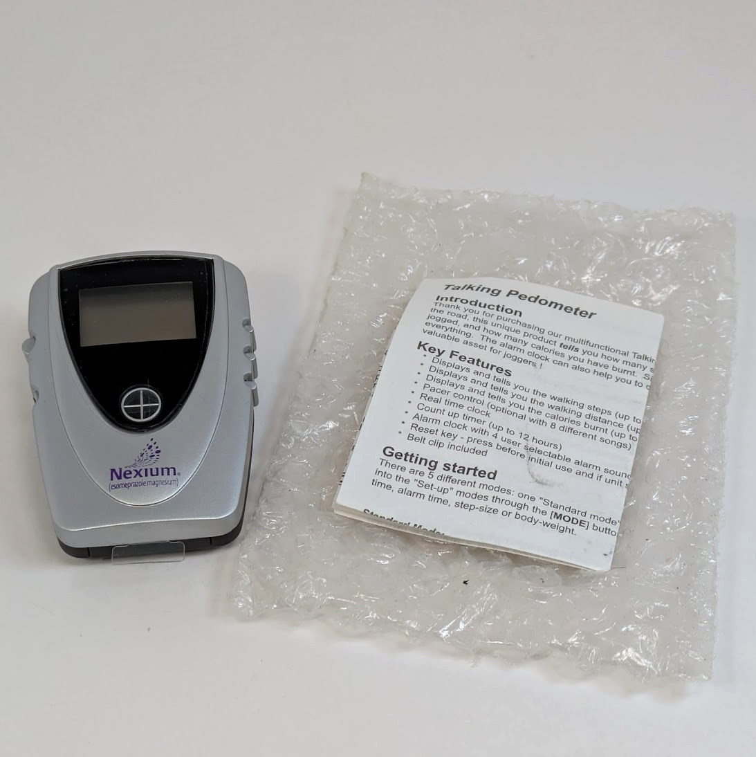Pharmaceutical Drug Rep Advertising Nexium Talking Pedometer