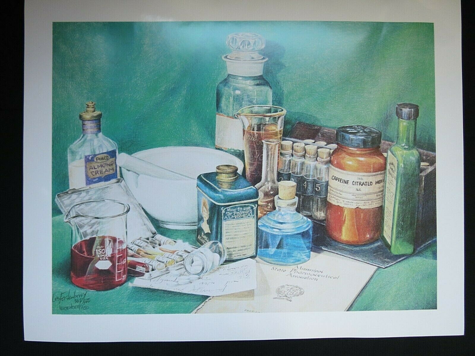 Vintage Pharmaceutical Print Les Fortenberry – signed and numbered
