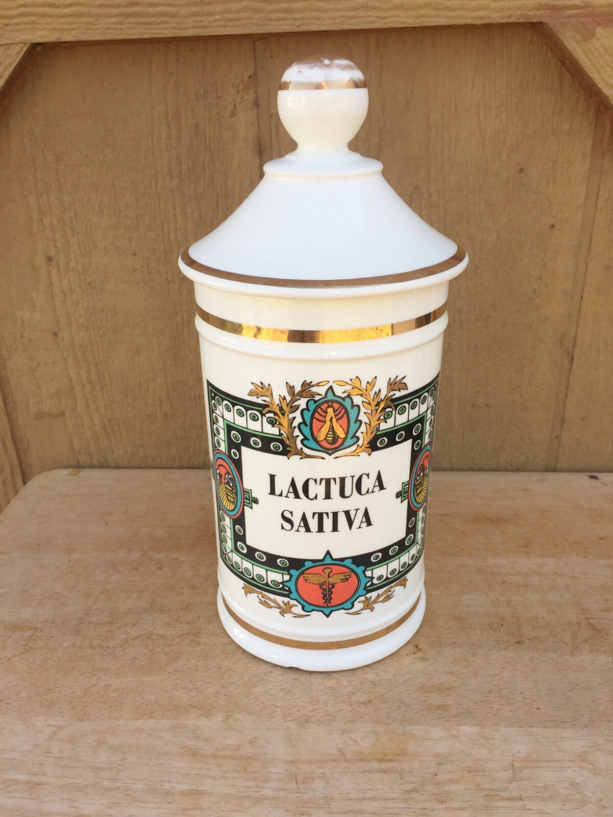 Pharmacy Apothecary Jar Lactuca Sativa Wild Lettuce Sleep Opium Substitute EMPTY