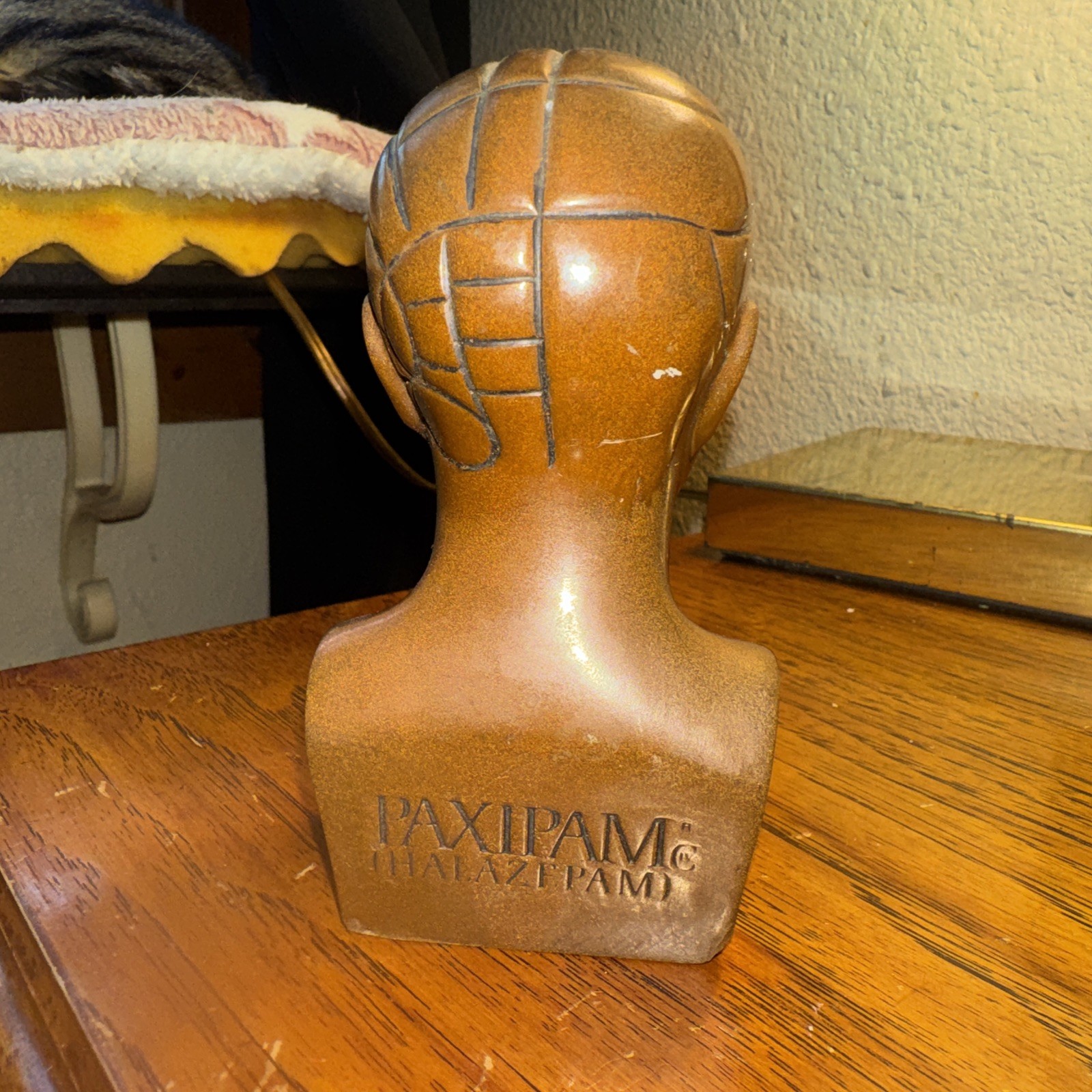 Paxipam Vintage Phrenology Bust, Medical Advertising Paperweight 5”x 2.4”
