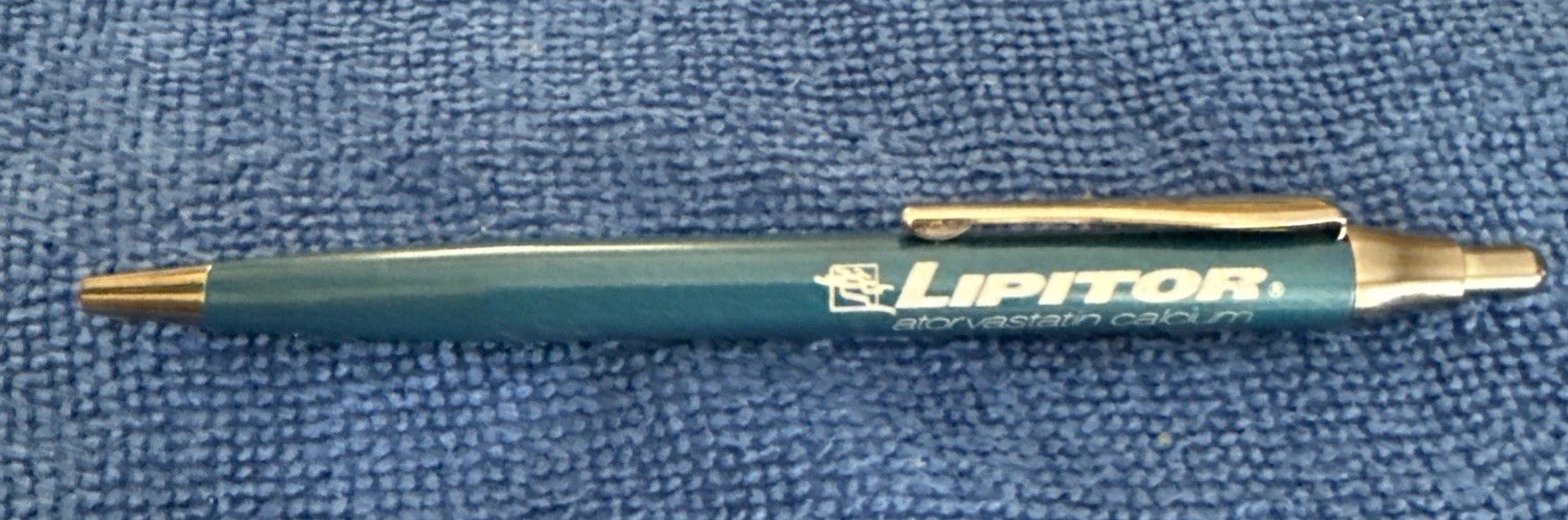 Thin Metallic Lipitor Metal PEN Drug Rep Pharmaceutical Promo Advertising P2
