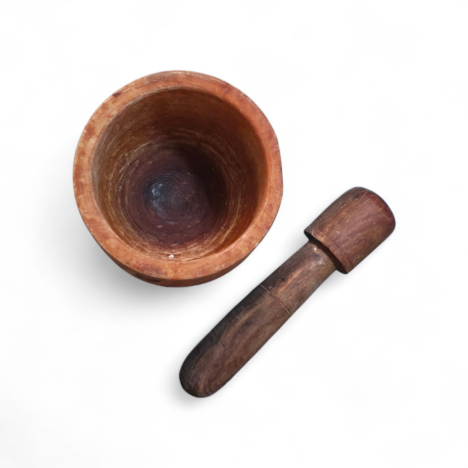 Vintage Medium Sized Wood Mortar & Pestle
