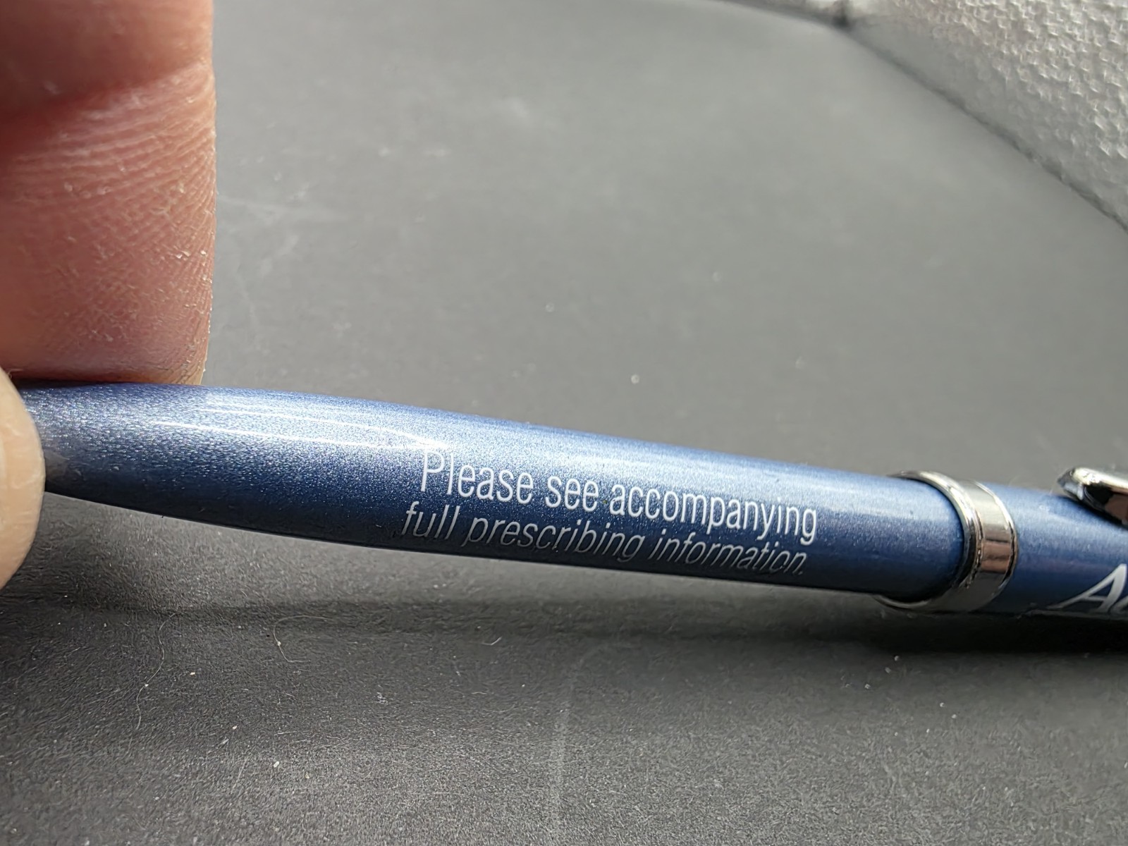 New Drug Rep Pfizer Accupril Metal Pen Advertising Light Blue / Gray ? Writes