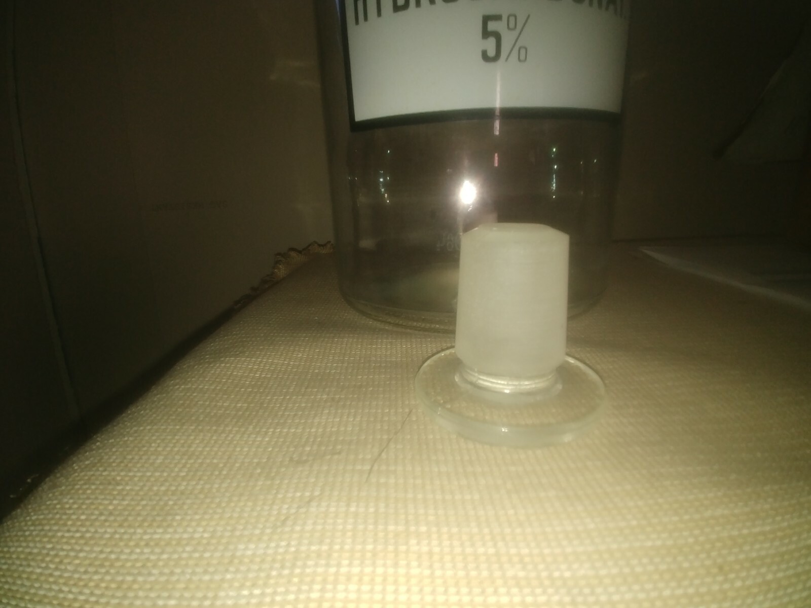 Vintage original apothecary bottle jar 2 liter with cap.