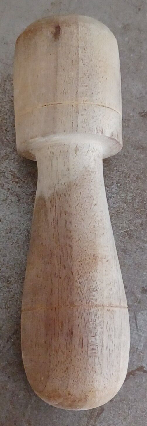 Hand Carved Wood Footed Mortar And Pestle Apothecary Grinder 4.5″ Tall Vintage